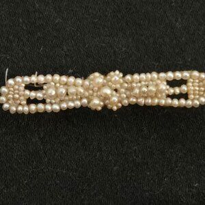 Antique vintage Seed Pearl wedding Brooch or small hair ornament